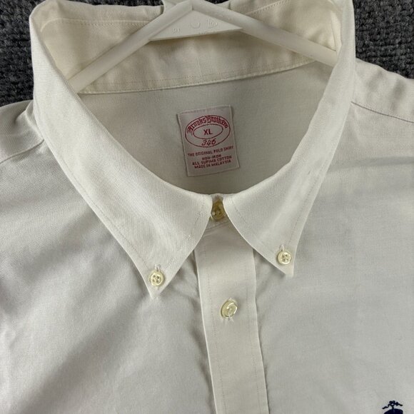 Brooks Brothers Oxford OCBD Cotton Non-Iron XL Button-Down White Shirt Solid Men - Picture 11 of 16